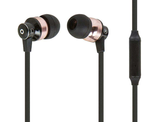 Monoprice Hi-Fi Reflective Sound Technology Earbuds Headphones w/ Microphone-Black/Bronze