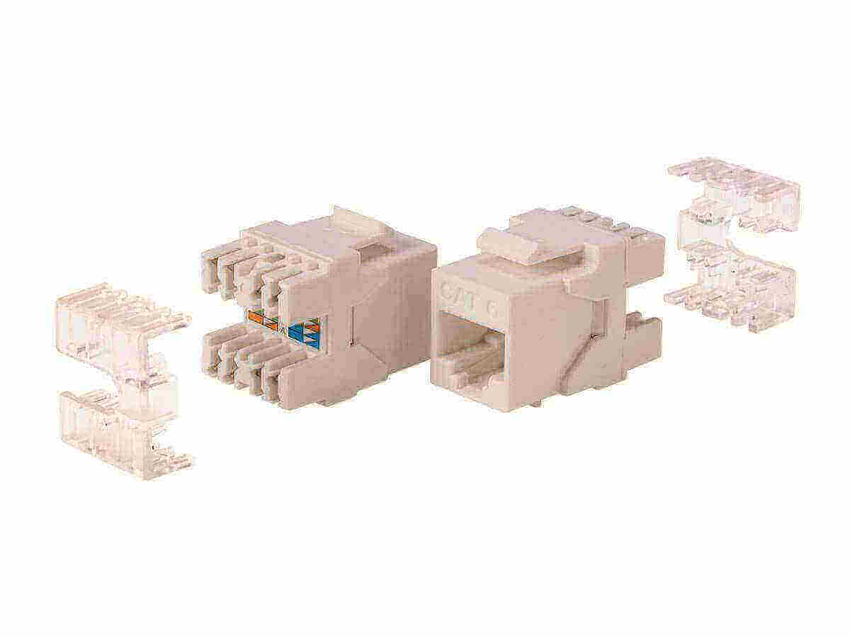 Cat6 RJ-45 180-Degree Punch Down Keystone (25 pack) - Dual IDC,