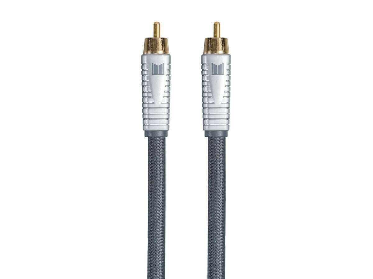 Monolith RCA Cable - 0.91M (3ft) - Silver, 24K Gold Plated Connectors, AL foil, OFC Copper Braided Shield