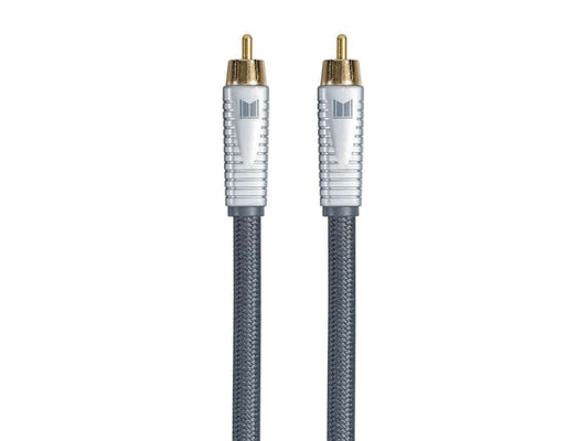 Monolith RCA Cable - 0.91M (3ft) - Silver, 24K Gold Plated Connectors, AL foil, OFC Copper Braided Shield