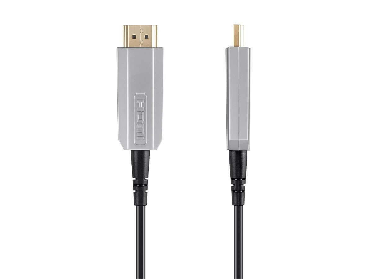 Monoprice SlimRun AV HDR High Speed Cable for HDMI-Enabled Devices - 4K @ 60Hz, HDR, 18Gbps, Fiber Optic, AOC, Black