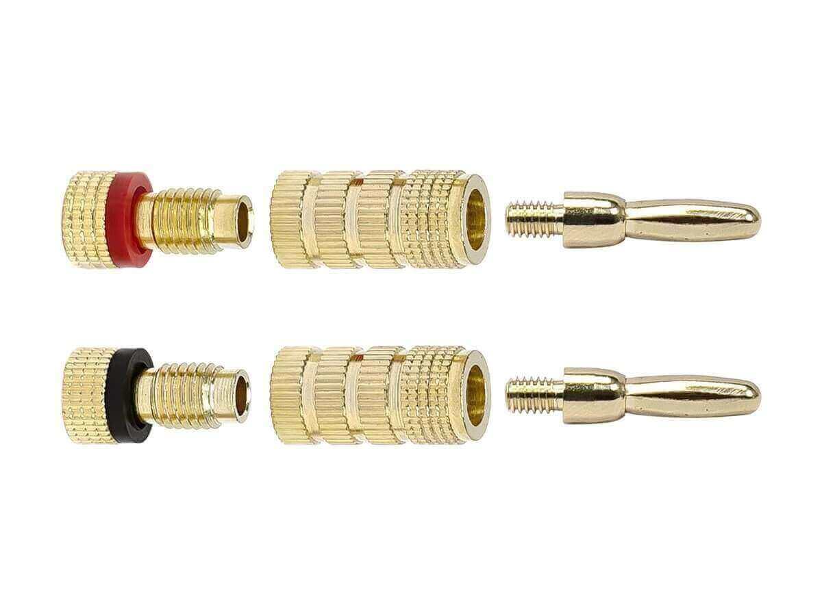 Monoprice 10 PAIRS Of High-Quality Gold Plated Speaker Banana Plugs - Closed Screw Type Designed For Use With Amplifiers Or Speakers