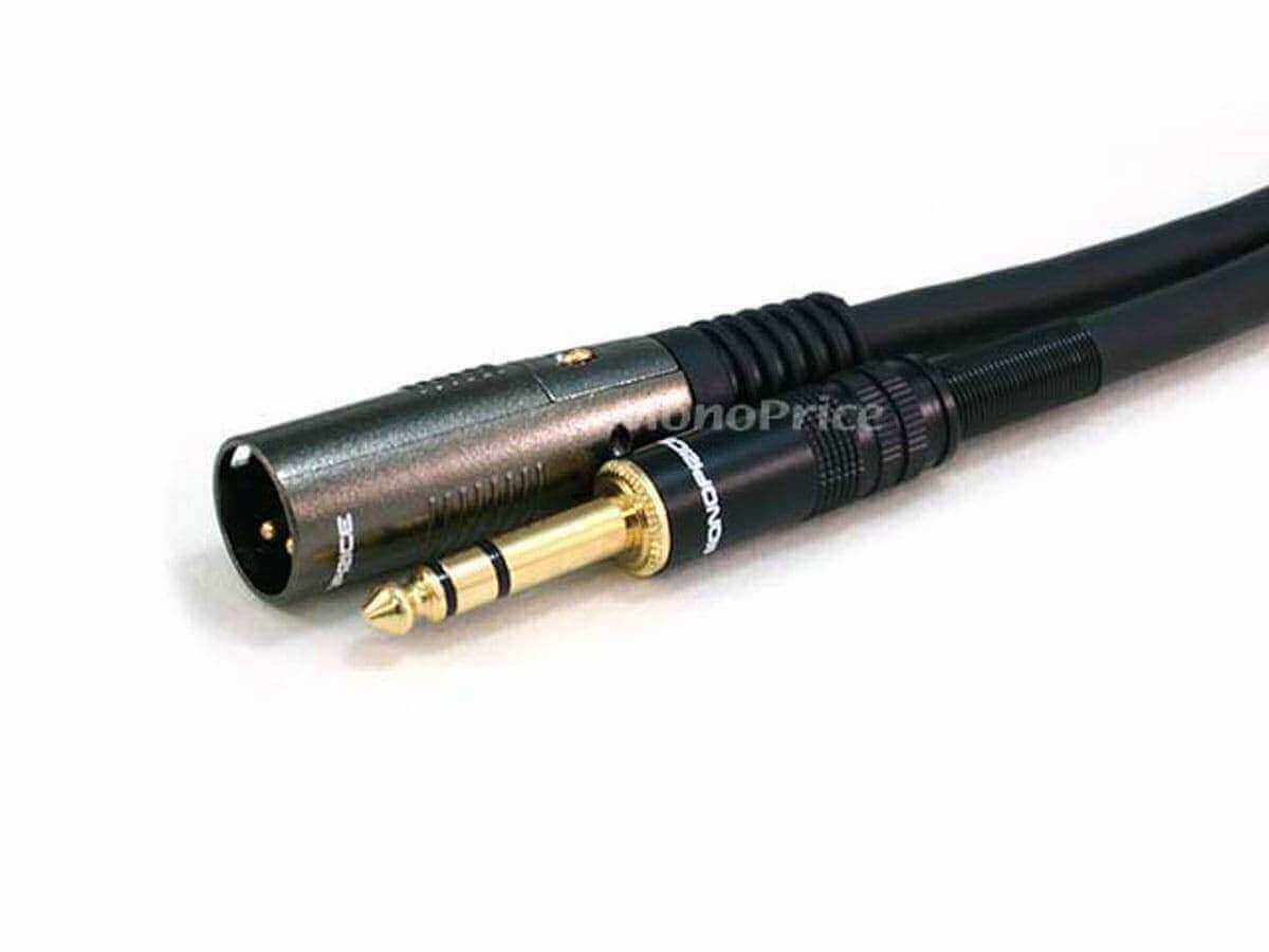 Monoprice 1.5ft Premier Series XLR Male to 1/4in TRS Male Cable  16AWG (Gold Plated)