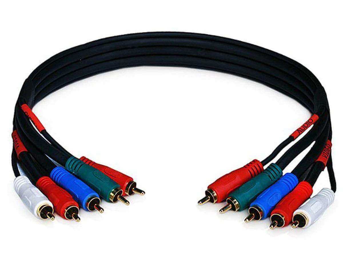 Monoprice 1.5ft 22AWG 5-RCA Component Video/Audio Coaxial Cable (RG-59/U) - Black