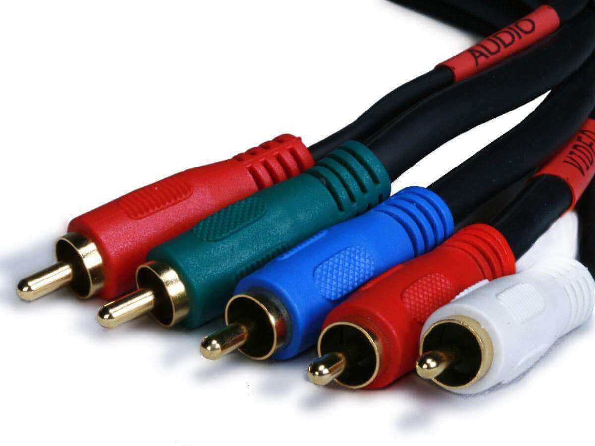 Monoprice 1.5ft 22AWG 5-RCA Component Video/Audio Coaxial Cable (RG-59/U) - Black