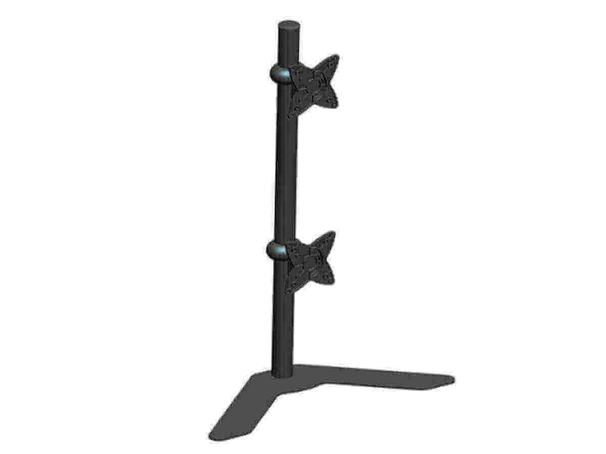 Adjustable Tilting DUAL Desk Mount Bracket for LCD LED (Max 33Lbs, 10~23inch) - Black